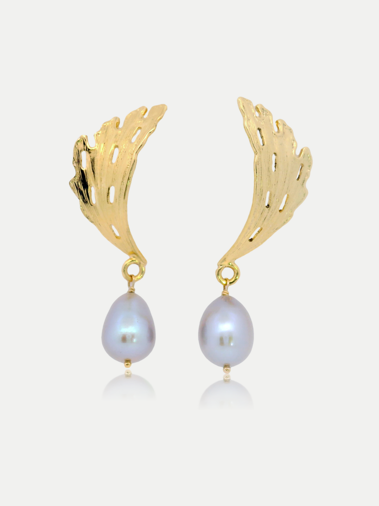 Boucles d'oreilles Gingko et perles