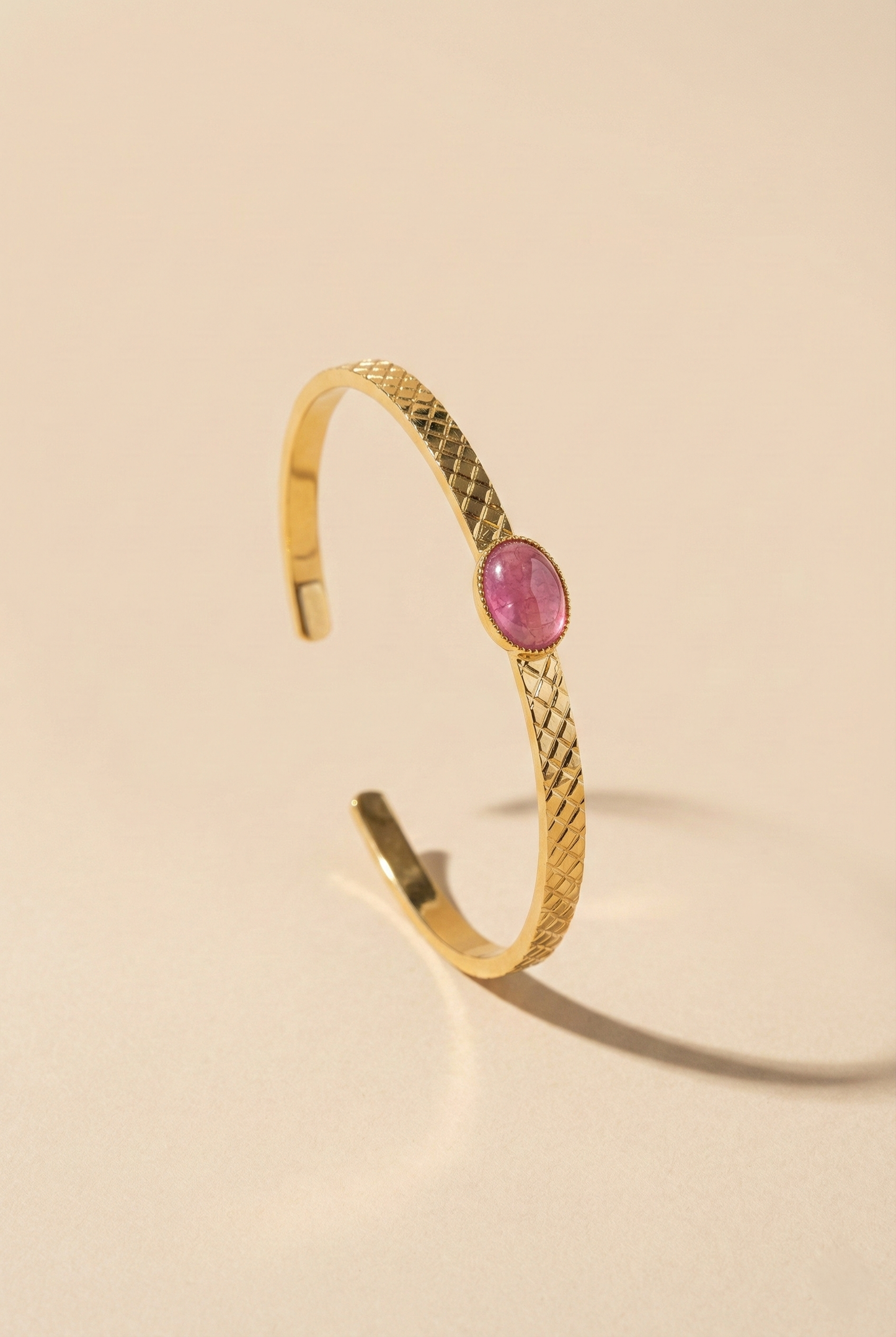 Bracelet Sillage Rhodochrosite, Plaqué Or