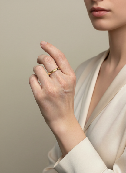 Bague Twist – Anneau Plaqué Or