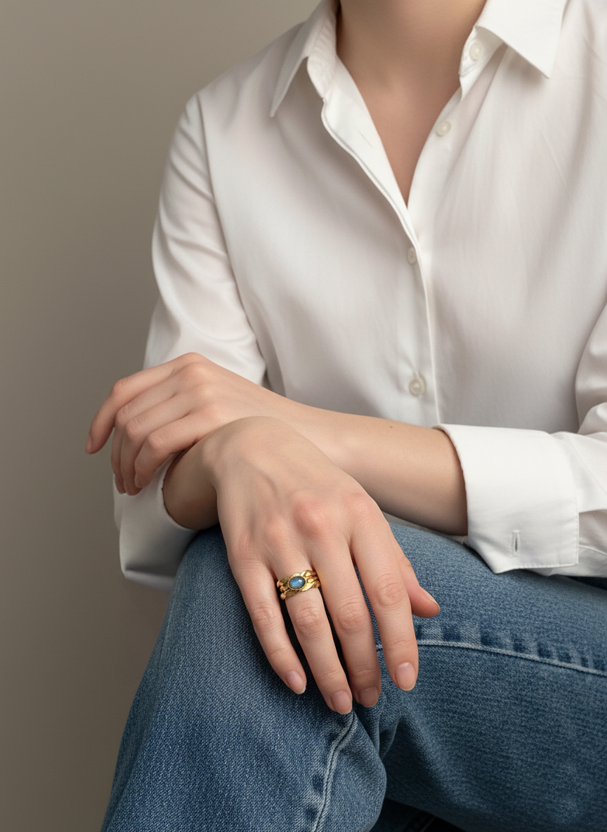 Bague Twist Labradorite