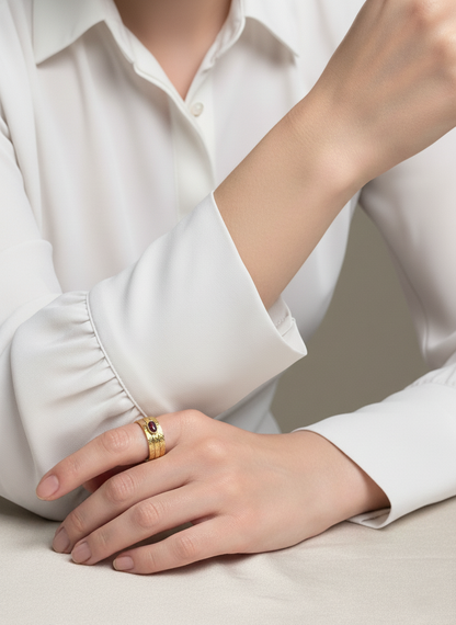 Bague réglable Sillage Petit Grenat