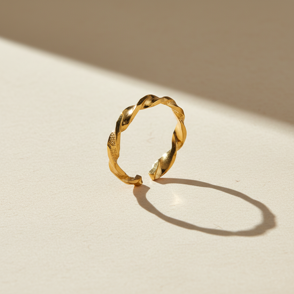 Bague Twist – Anneau Plaqué Or