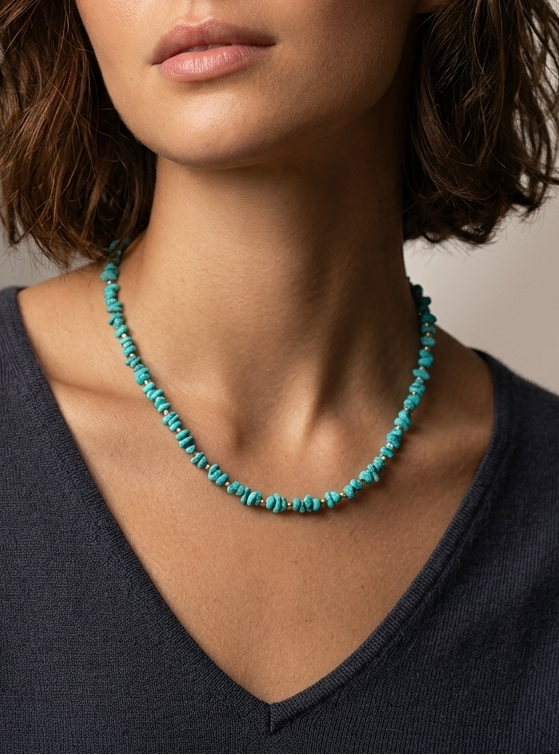 Collier Turquoises Vermeil