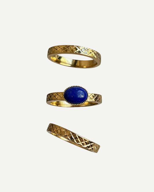 Bague Sillage Lapis Lazuli 3 anneaux