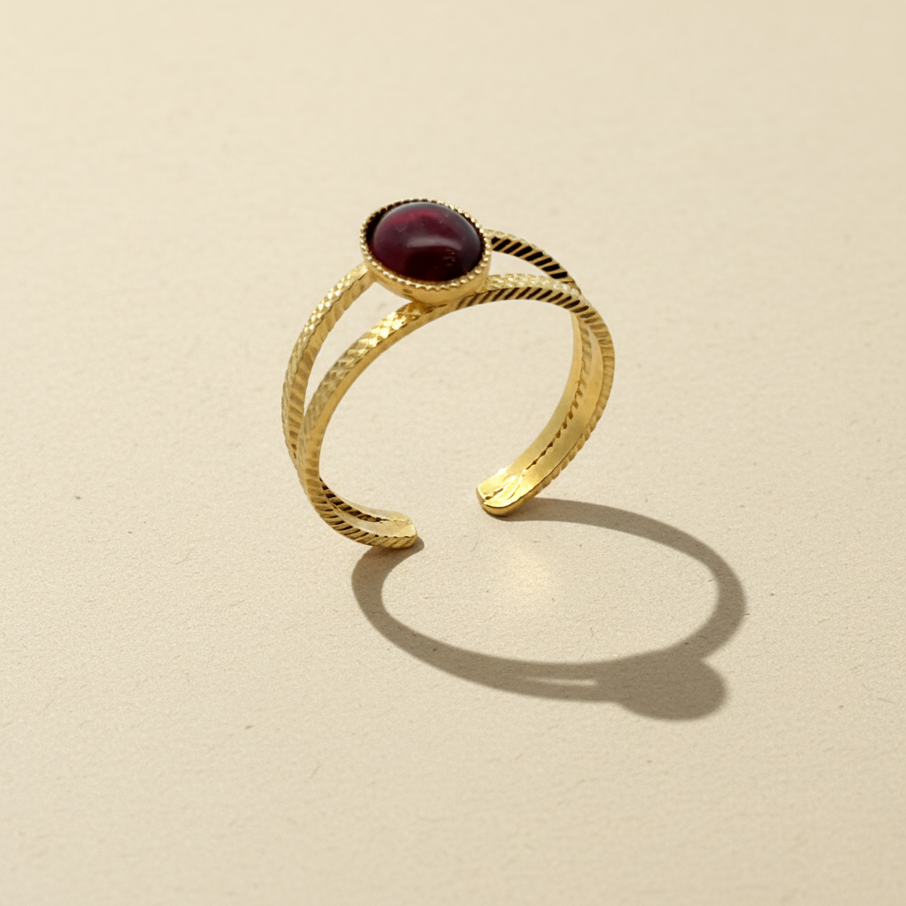Bague Grenat double anneau