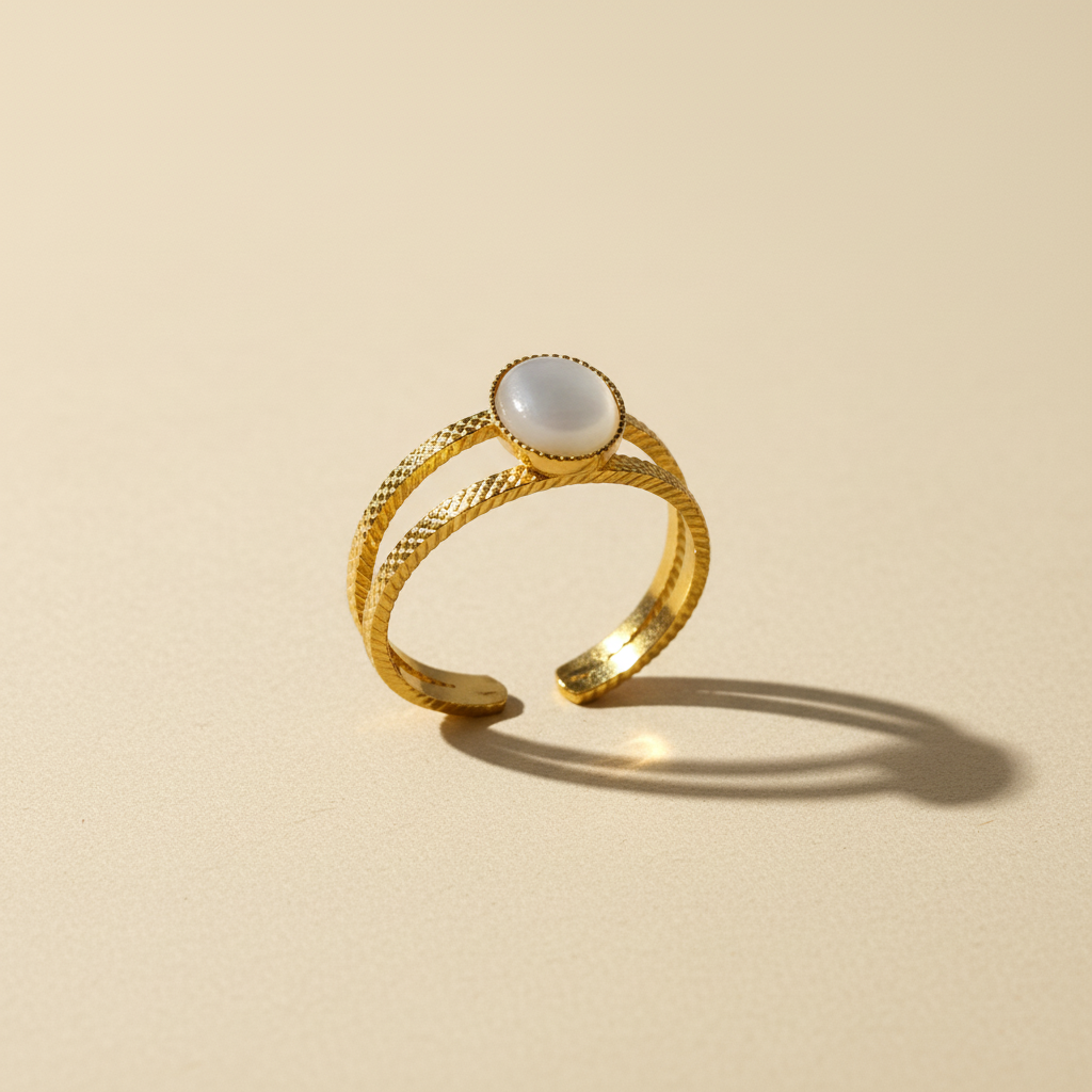 Bague Duo anneau double et Nacre