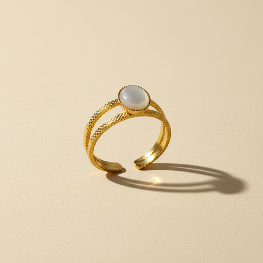 Bague Duo anneau double et Nacre