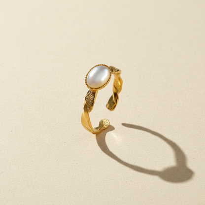 Bague anneau Torsadé et Nacre