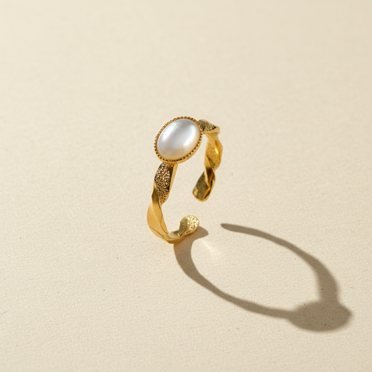 Bague anneau Torsadé et Nacre