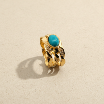 Bague 3 anneaux torsadés Turquoise