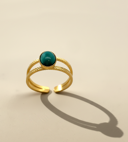 Bague Turquoise Plaqué or 18K