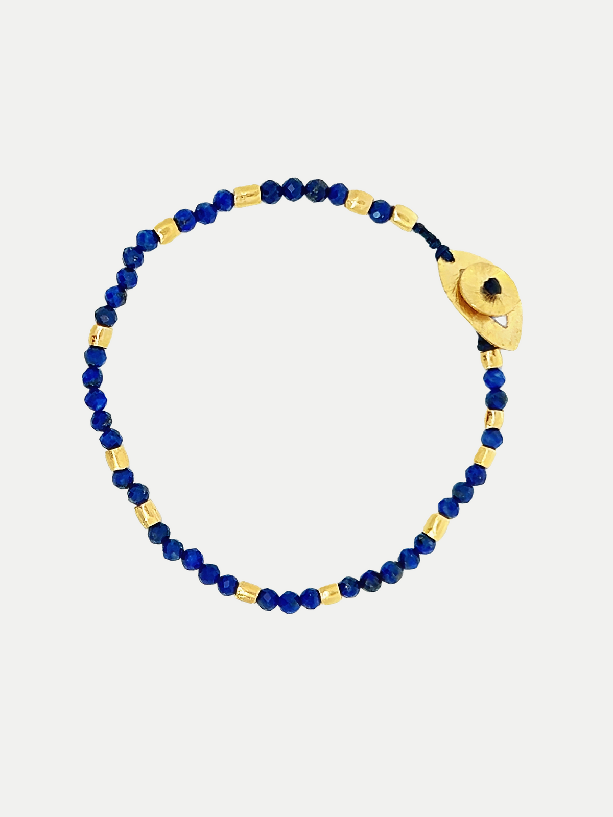 Bracelet Lapis Lazuli perles Africaines plaqué or