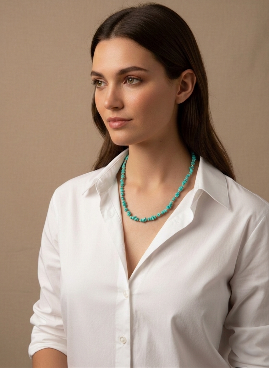 Collier Turquoises et perles vermeil