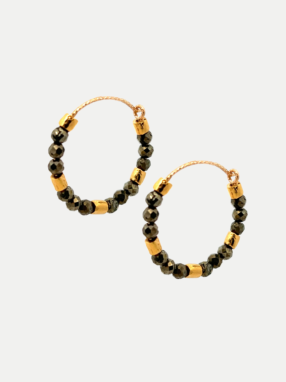 Créoles Pyrite et Gold Filled 