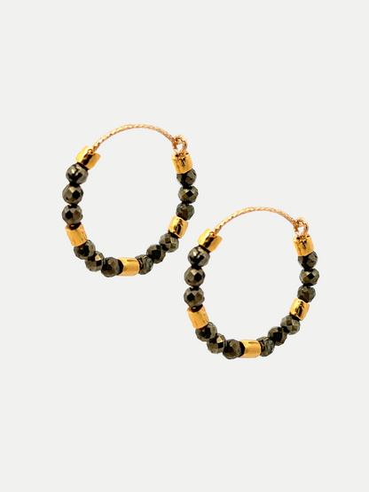 Créoles Pyrite et Gold Filled 