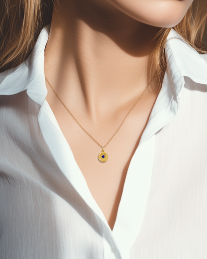 Pendentif Vermeil Saphir porté