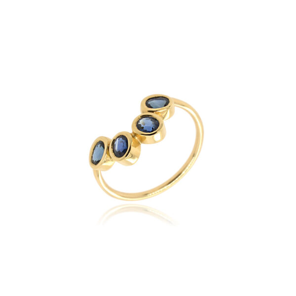 Bague Ceylan* Or 750 millièmes & Saphirs du Sri Lanka