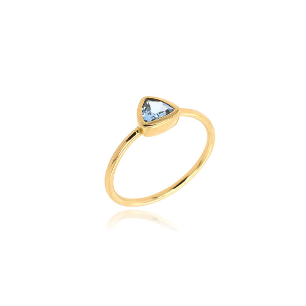 Bague Meru* Or 750 millièmes & Aigue Marine Trillion