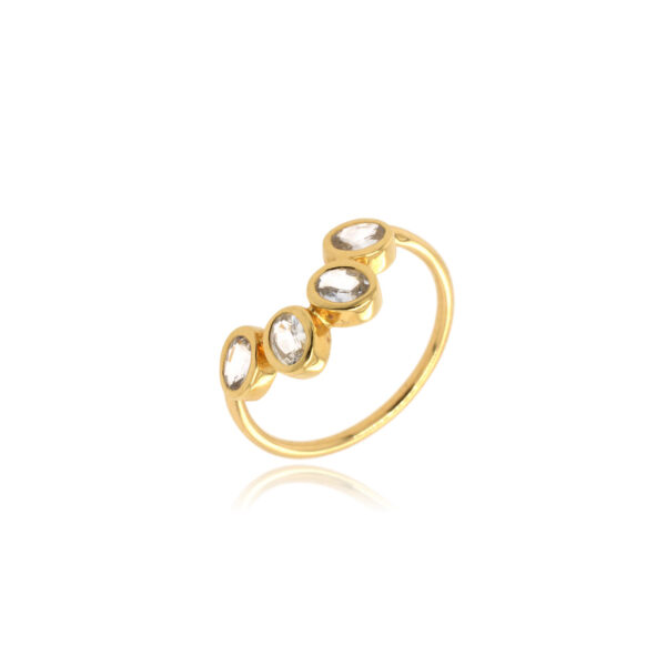 Bague Ratna* Or 750 millièmes & 4 Saphirs Ovales