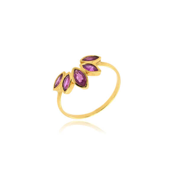 Bague Baby Tsavo* Or 750 millièmes & 5 Rubis Marquise