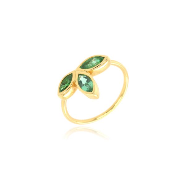 Bague Manyara* Or 750 millièmes &  Émeraudes Marquise