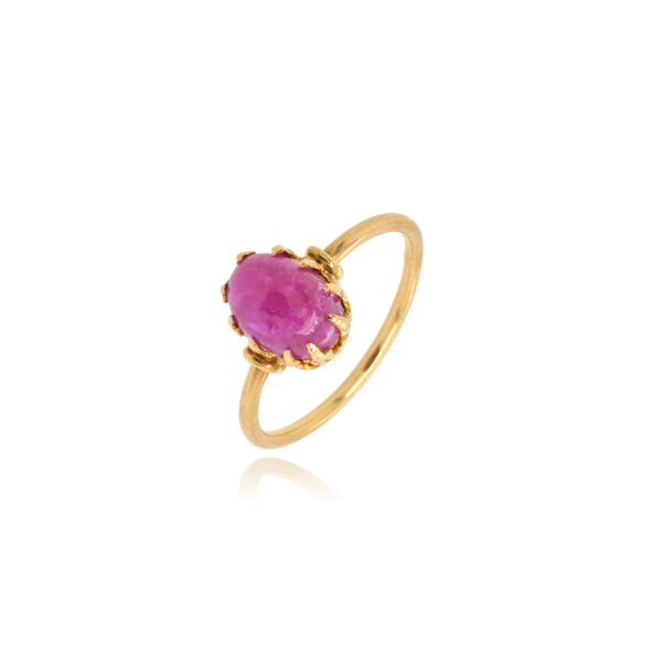 Bague Tsavo* Vintage Or 750 millièmes & Rubis Cabochon