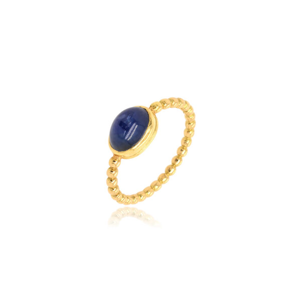 Bague Ceylan* vintage Or 750 millièmes & Saphir Cabochon