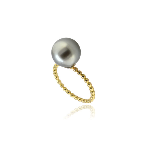 Bague Lulu* Or 750 millièmes & Perle de Culture Noire
