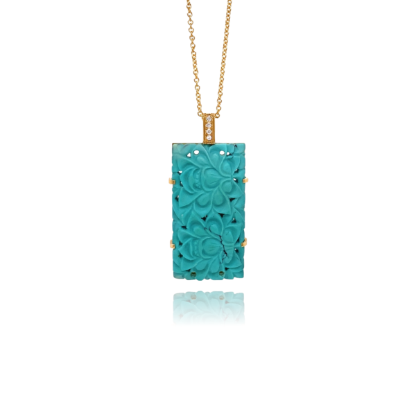 Pendentif Jana* Or Fairmined Turquoise & Diamants