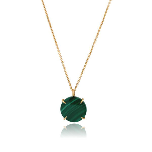 Collier recyclé Diski* en Malachite et Or 18 carats