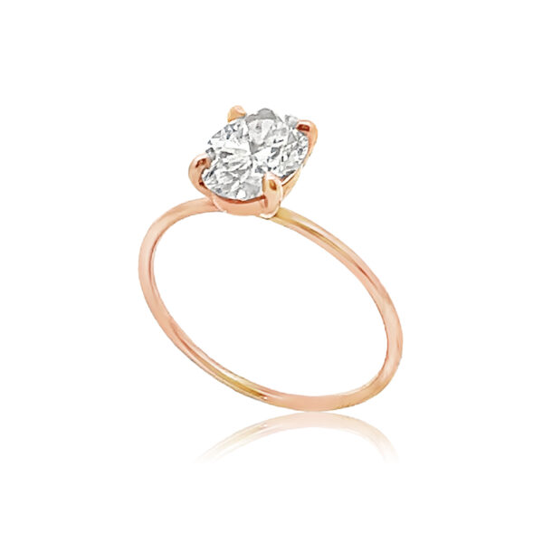 Bague Or Rose & Diamant de Synthèse