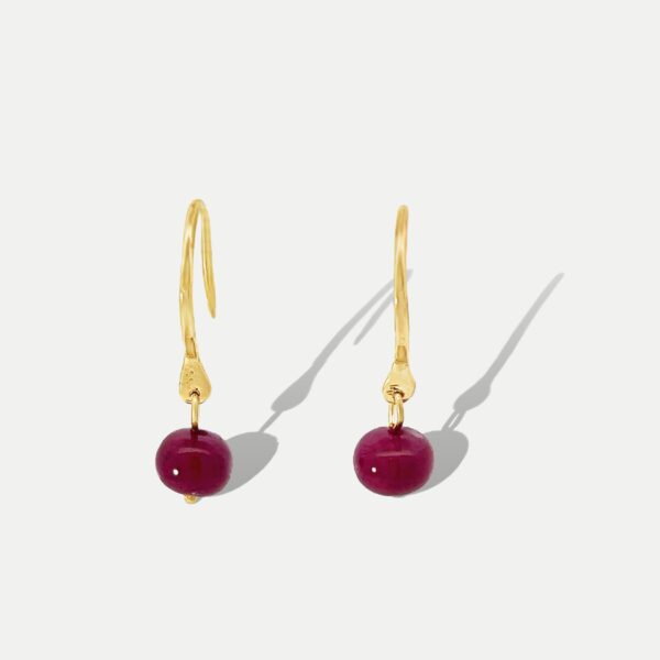 Boucles d'Oreilles Or et Rubis