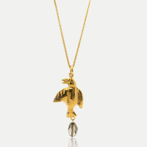 Pendentif Amani Vermeil et Quartz fumé