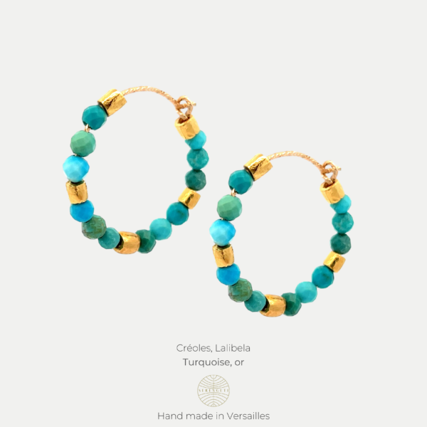 Créoles Turquoise et Or Lalibela