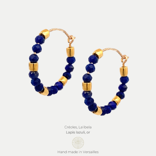 Créoles Lapis-Lazuli et Or Lalibela