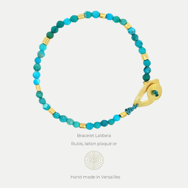 Bracelet Turquoise et Or Lalibela