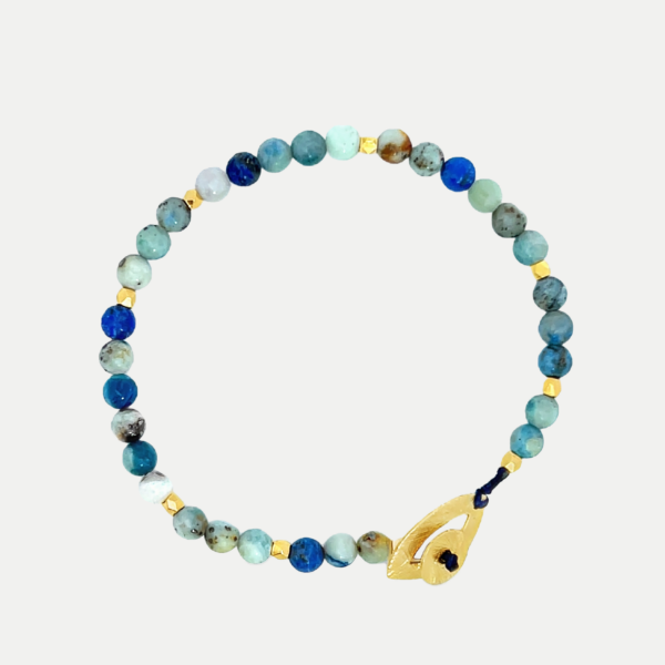 Bracelet Bleu jean Ackmanite et Or