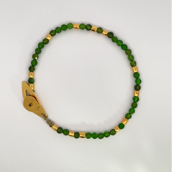 Bracelet Vert Diopside et Or
